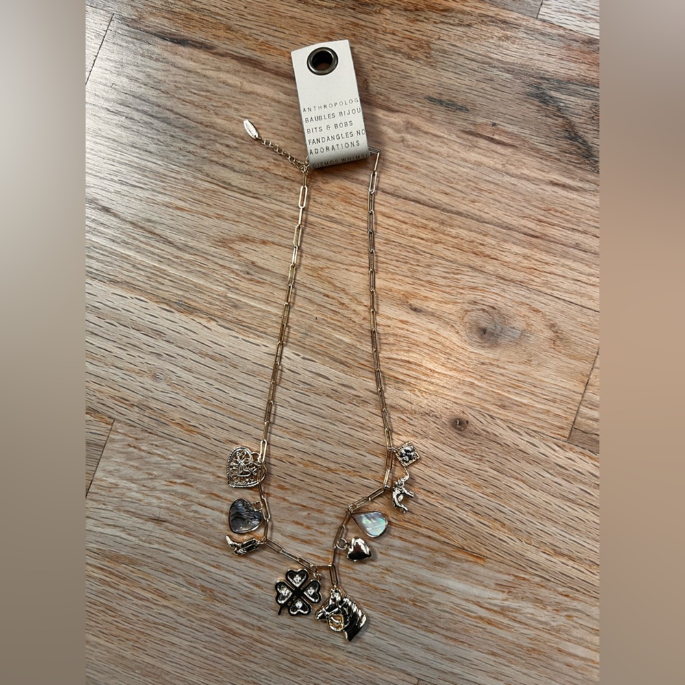 Anthropologie Gold Charm Necklace